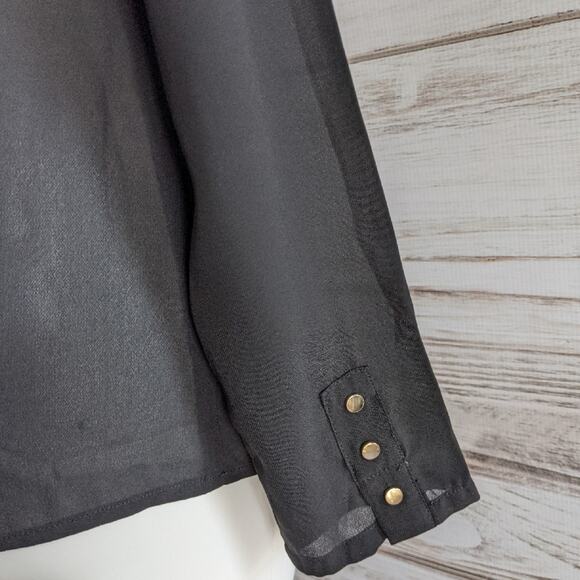 41 Hawthorn Stitch Fix Black Twist Front Blouse sz Small - Picture 3 of 5